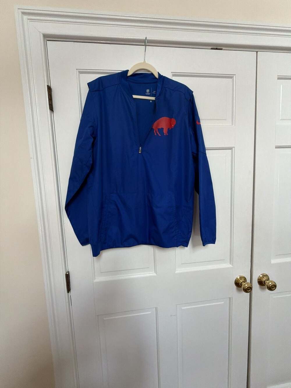 Nike Buffalo Bills Onfield Apparel Storm-Fit 1/2 Zip Windbreaker Jacket Men's Me